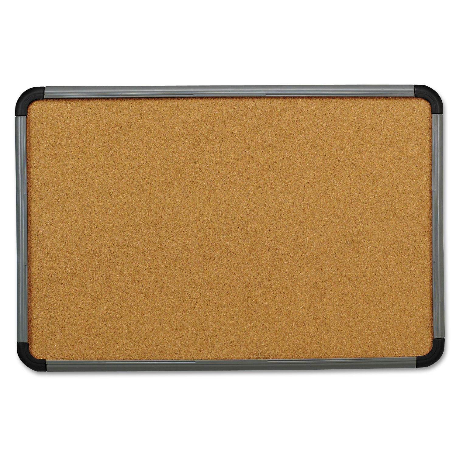ICEBERG 35067 Cork Bulletin Board 66x42", Charcoal Frame