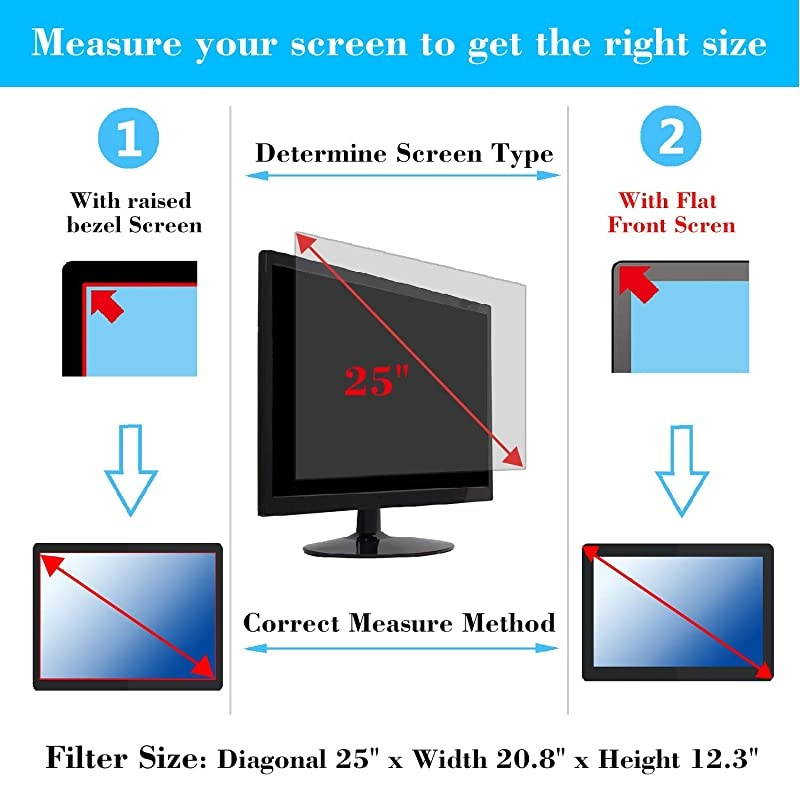 Inch Monitor Privacy Filter -Anti Glare Screen Protector Compatible Diagonal " Widescreen Desktop and All-in-One Monitor with 16:10 Aspect Ratio Screen[16.1" W x 10.1" H]