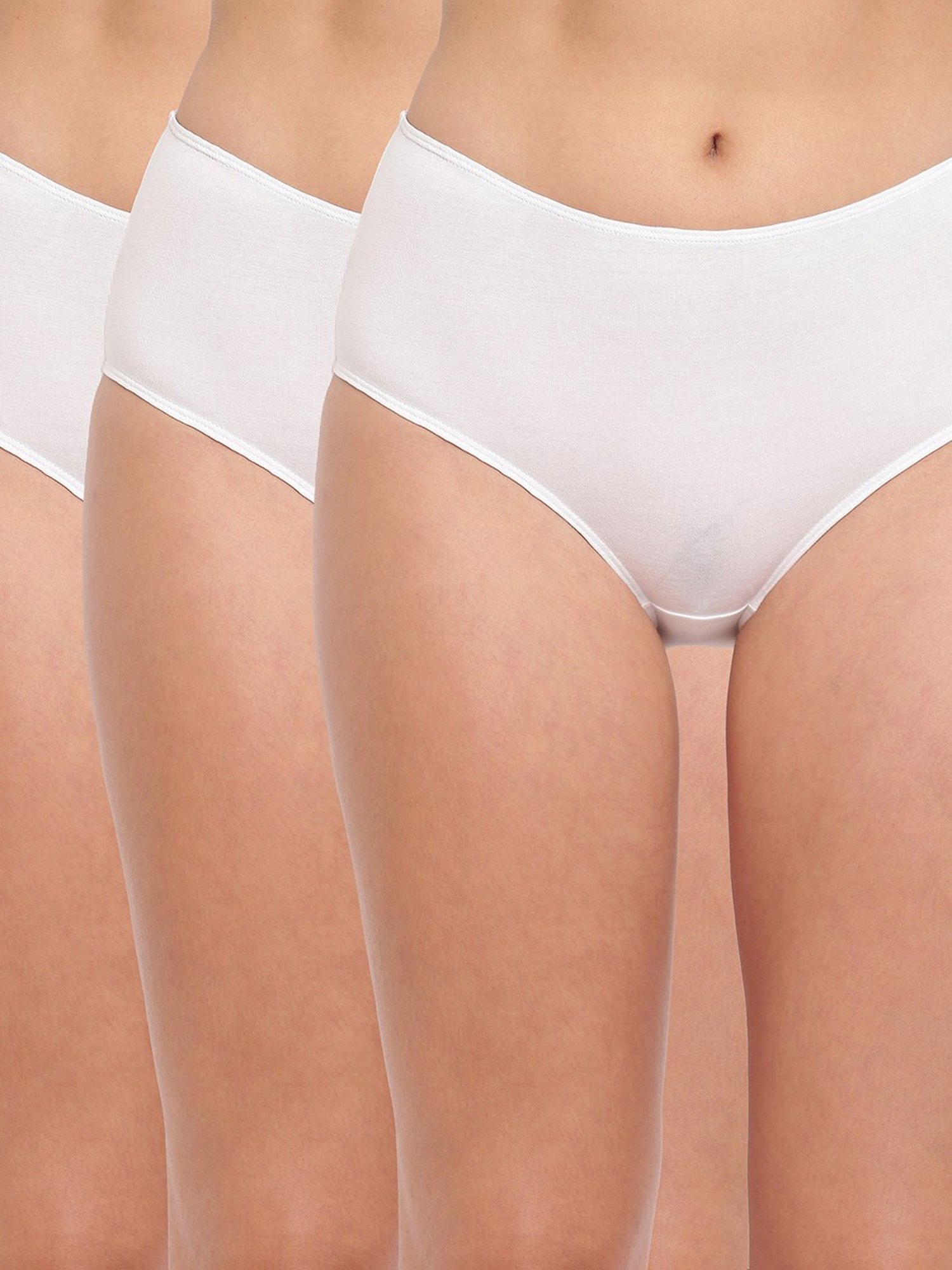 BASIICS by La Intimo White Hipster Panty (Pack Of 3)