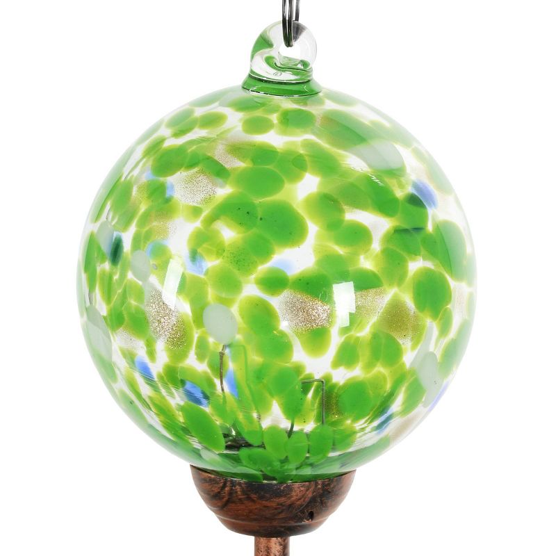 46.25" Solar Glass Ball Wind Chime Green - Exhart