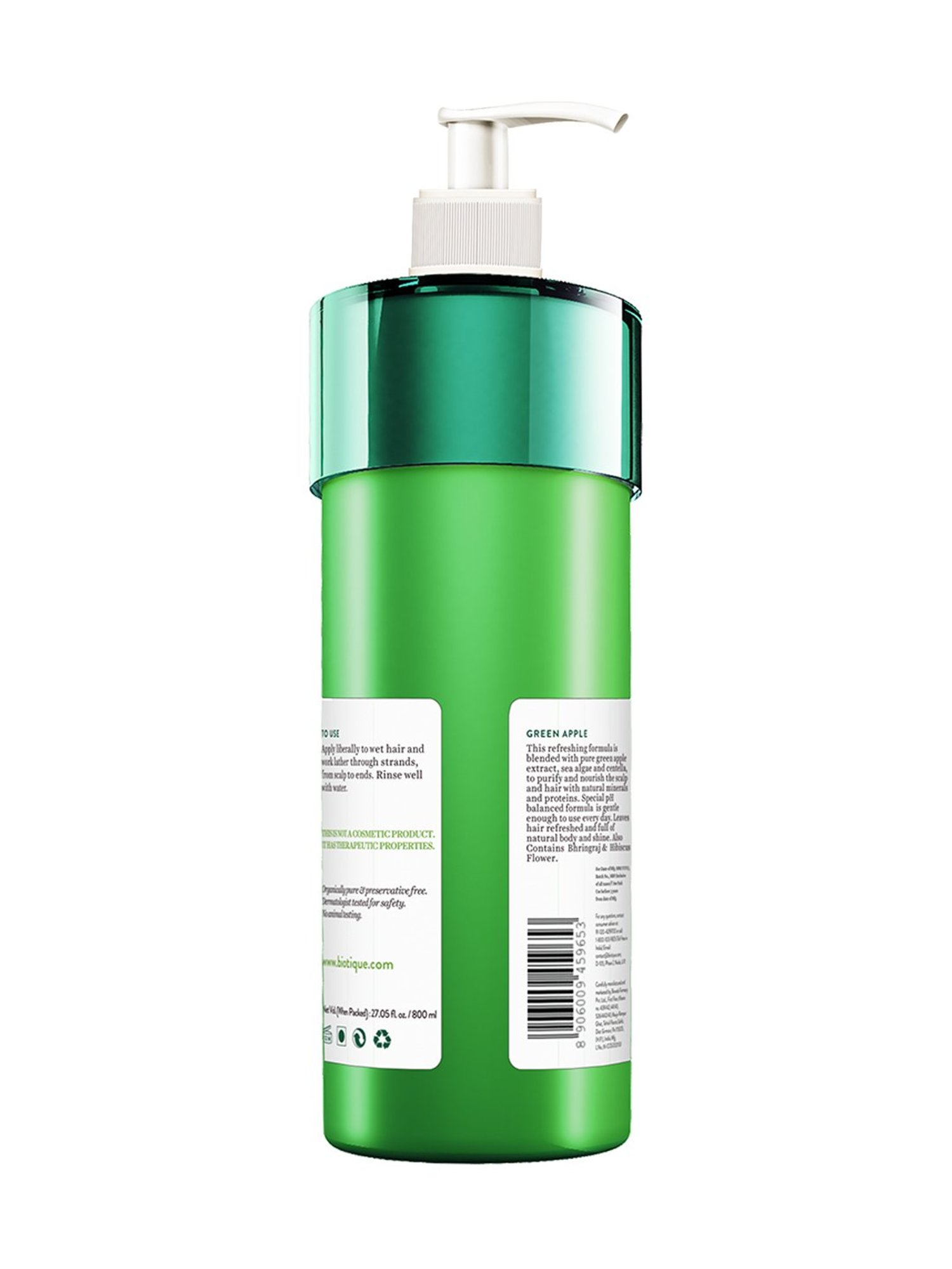 Biotique Green Apple Shine & Gloss Shampoo with Conditioner - 800 ml