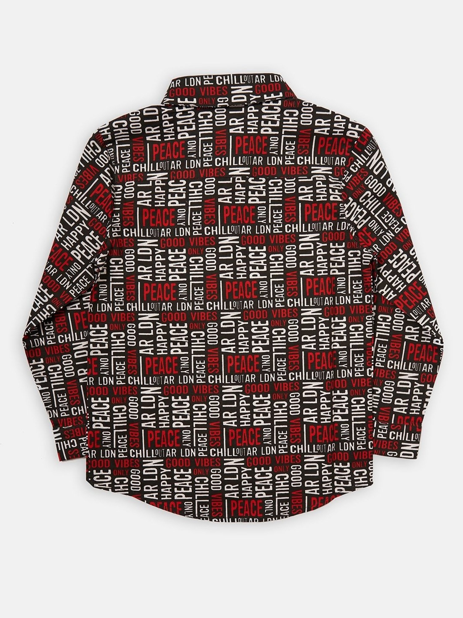 Angel & Rocket Kids Red & Black Cotton Printed Full Sleeves Shirt
