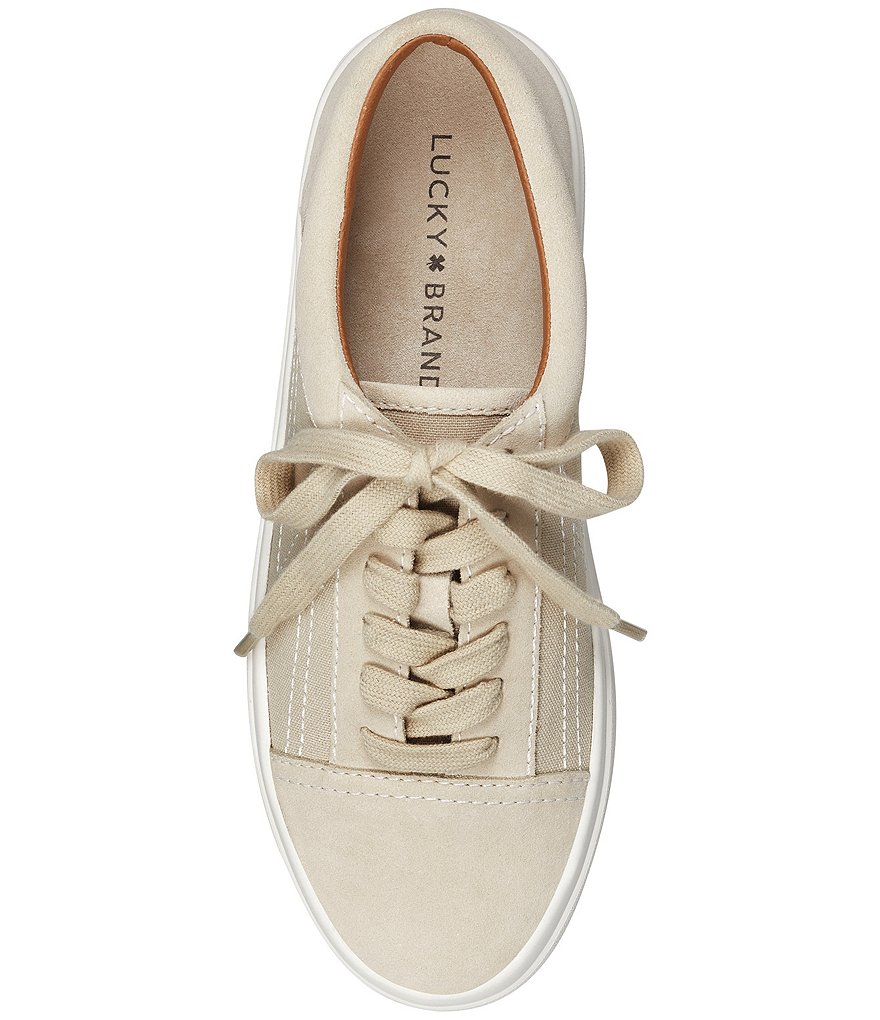 Lucky Brand Tezra Suede Canvas Lace-Up Sneakers