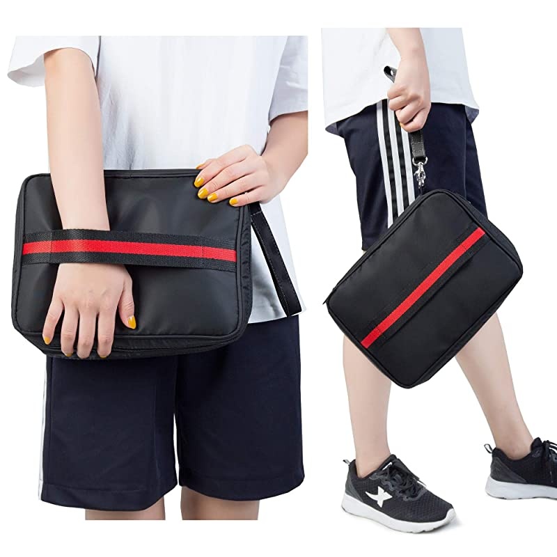 Electronic Organizer Double Layer Detachable Universal Waterproof Travel Cable Case Cord Accessories Storage Bag for Cable, iPad, Phone, Charger, USB, SD Card (Black)