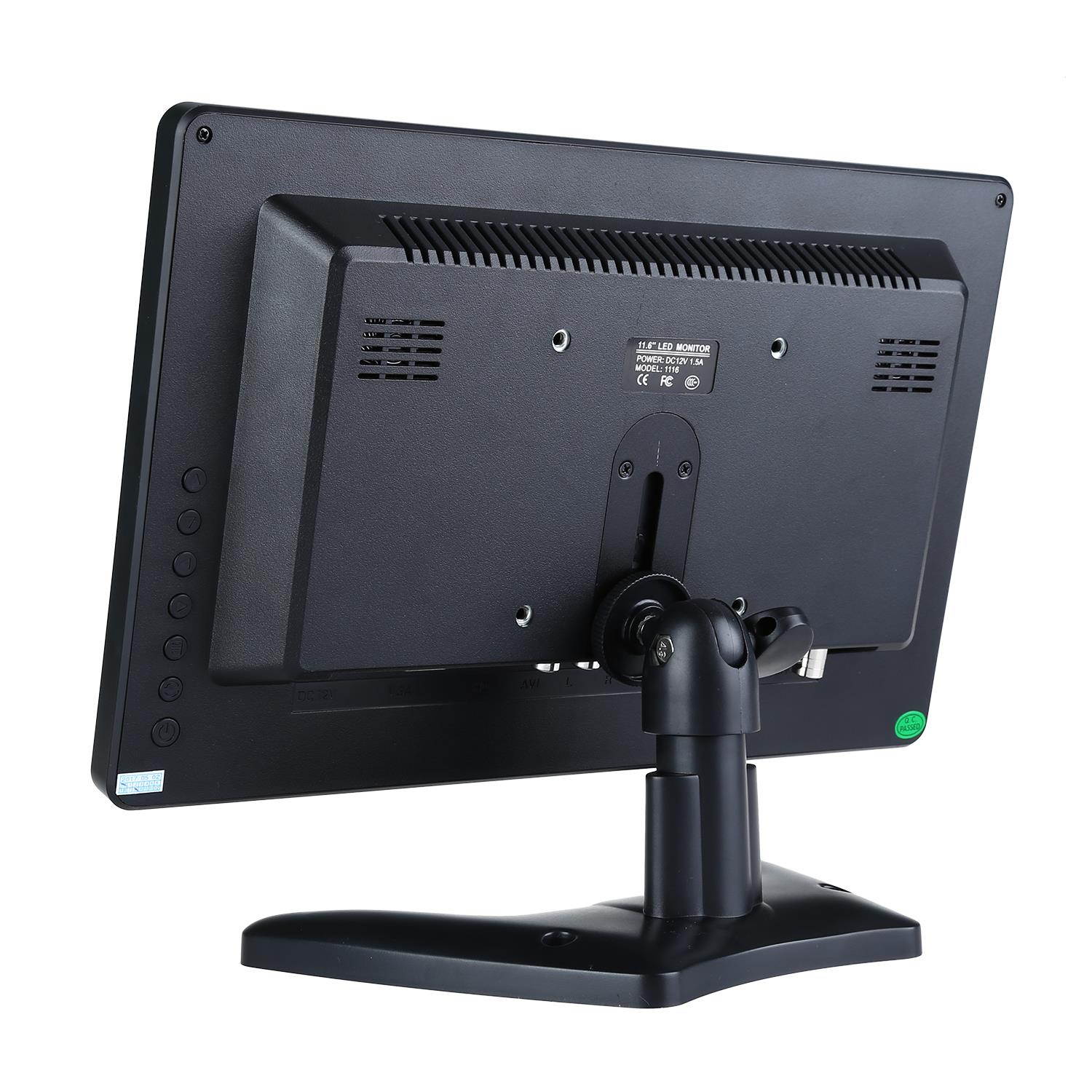 12&rdquo; HD 1920x1080 IPS LCD Security Monitor Screen Input Audio Video Display for PC Computer Camera DVD Security CCTV DVR Home Office Surveillance with BNC Cable