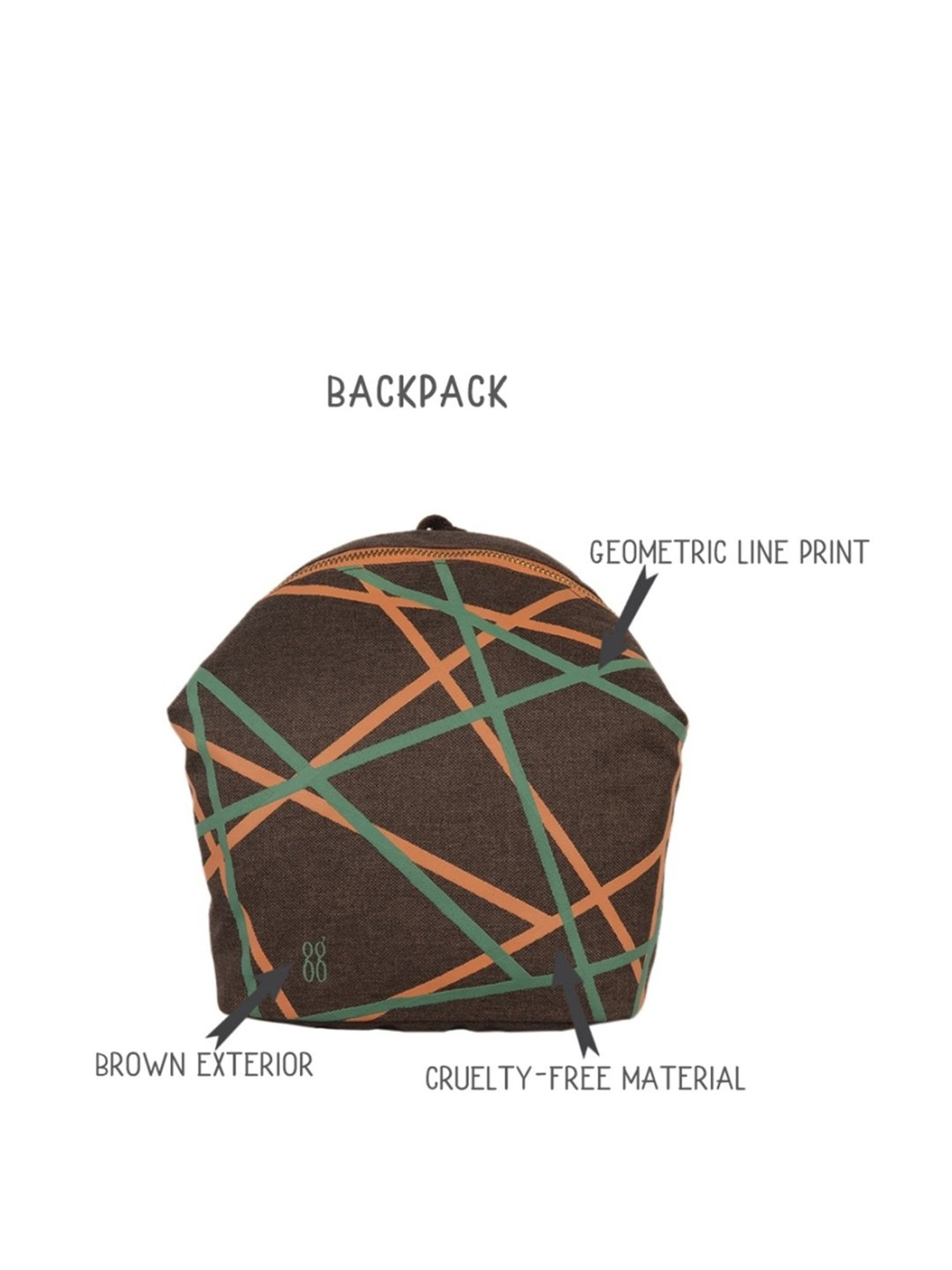 Baggit Brown Printed Medium Backpack