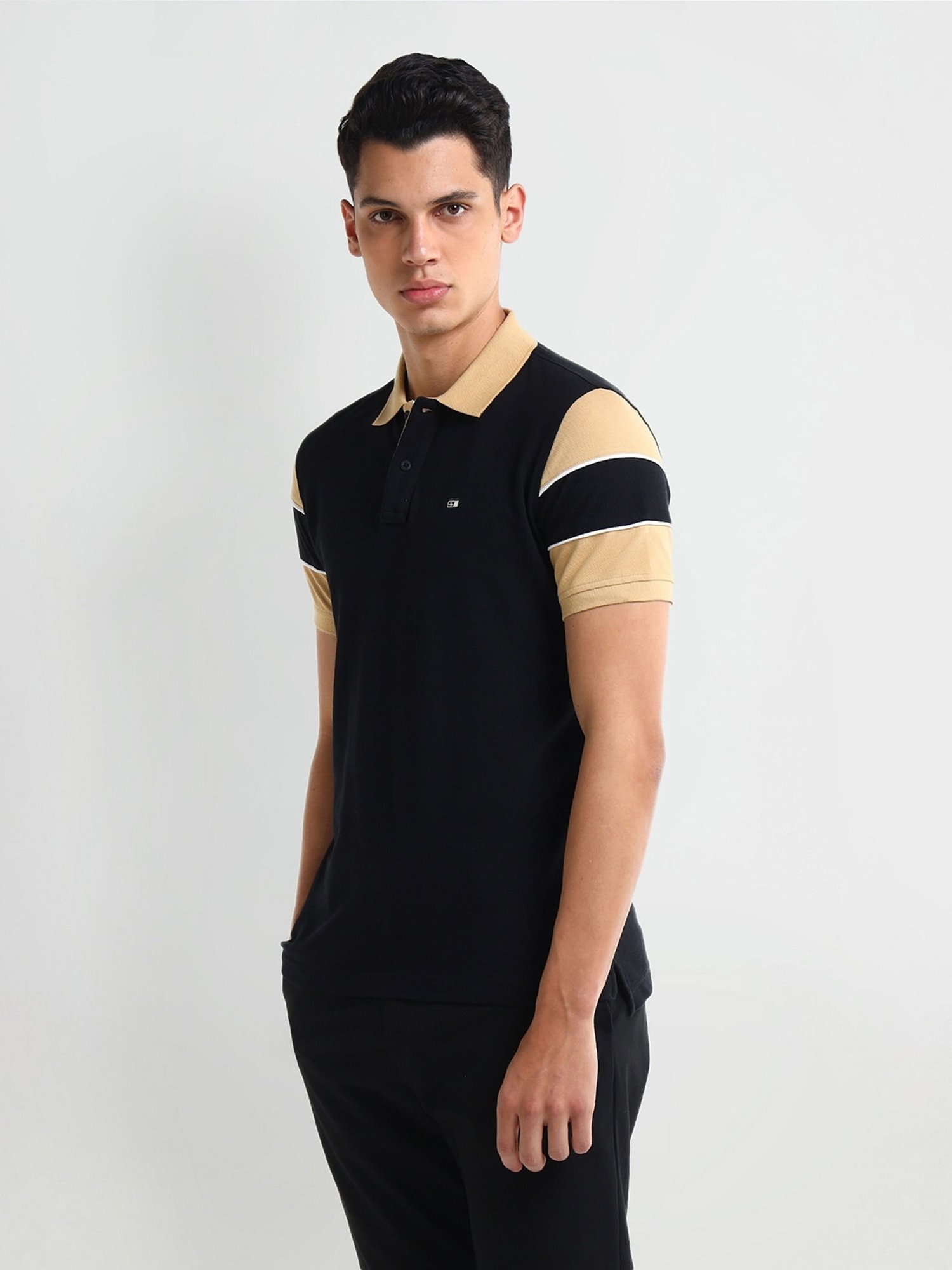 Arrow Black Regular fit Others Polo T-Shirt