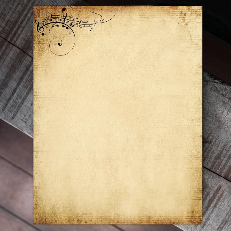 80ct Treble Clef Letterhead Ivory
