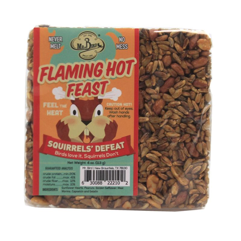 Home & Garden 4.5" 2 Small Cakes &  Cage  Set / 3 Bird Flaming Hot Woodpecker Mr Bird  -  Bird And Wildlife Food