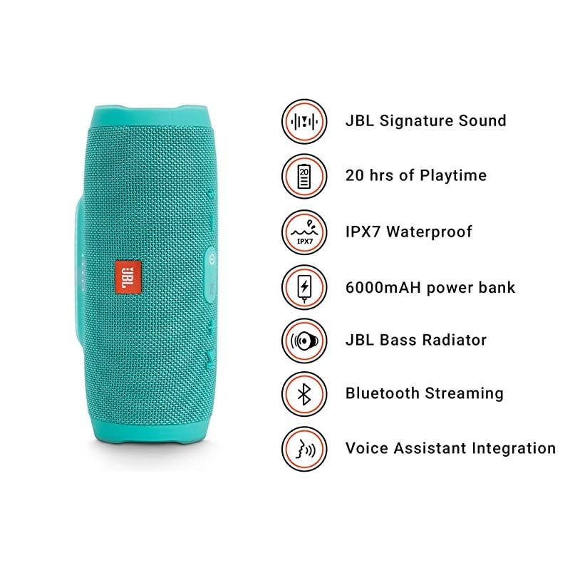 CHARGE3TEALAM Charge 3 Waterproof Portable Bluetooth Speaker Teal