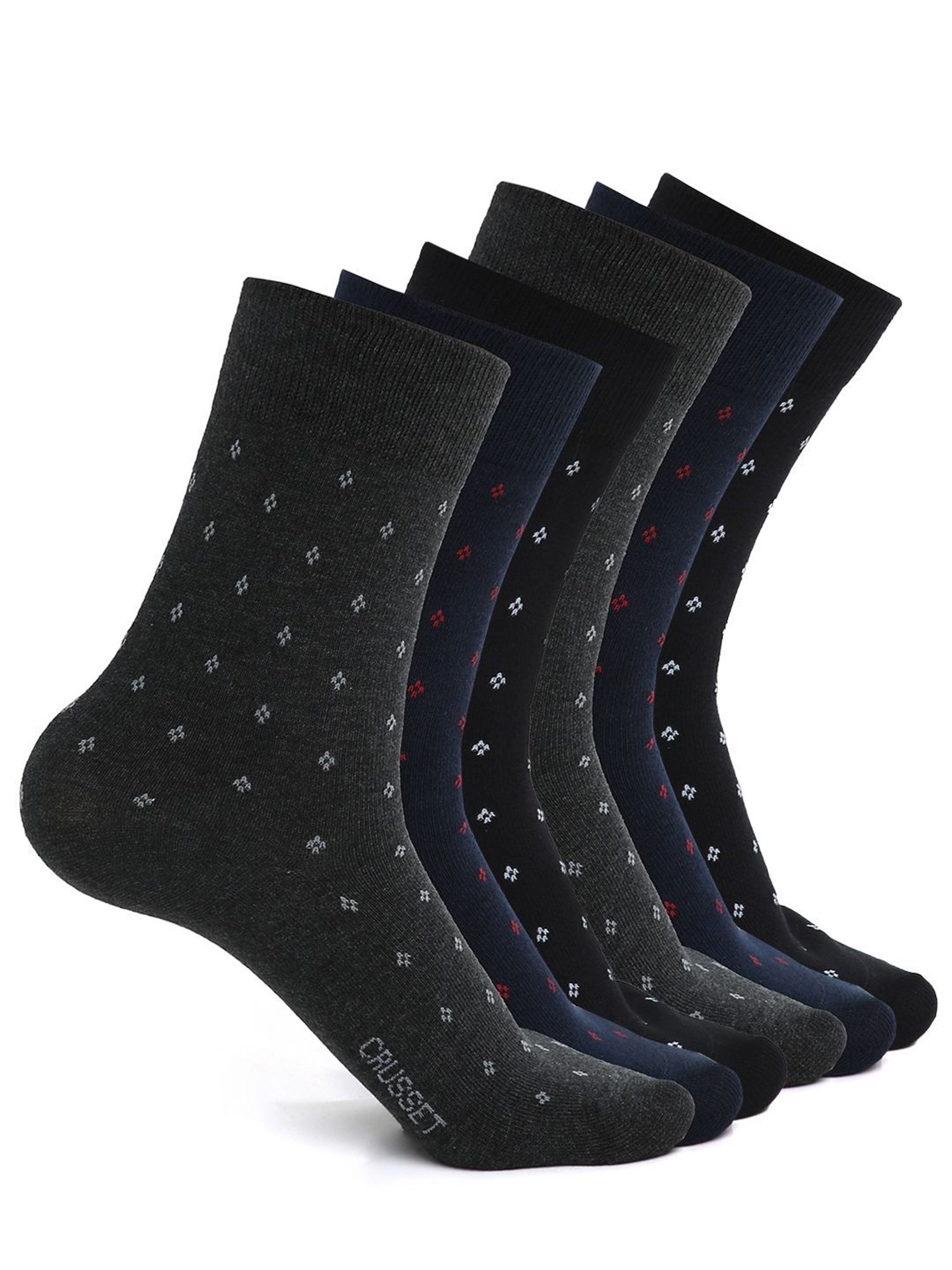 Crusset Multicolor Cotton Polyblend Printed Socks - Pack of 6