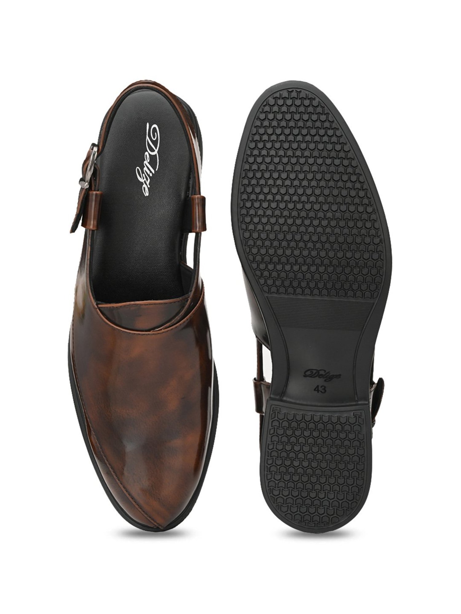 Delize Men's Brown Back Strap Sandals