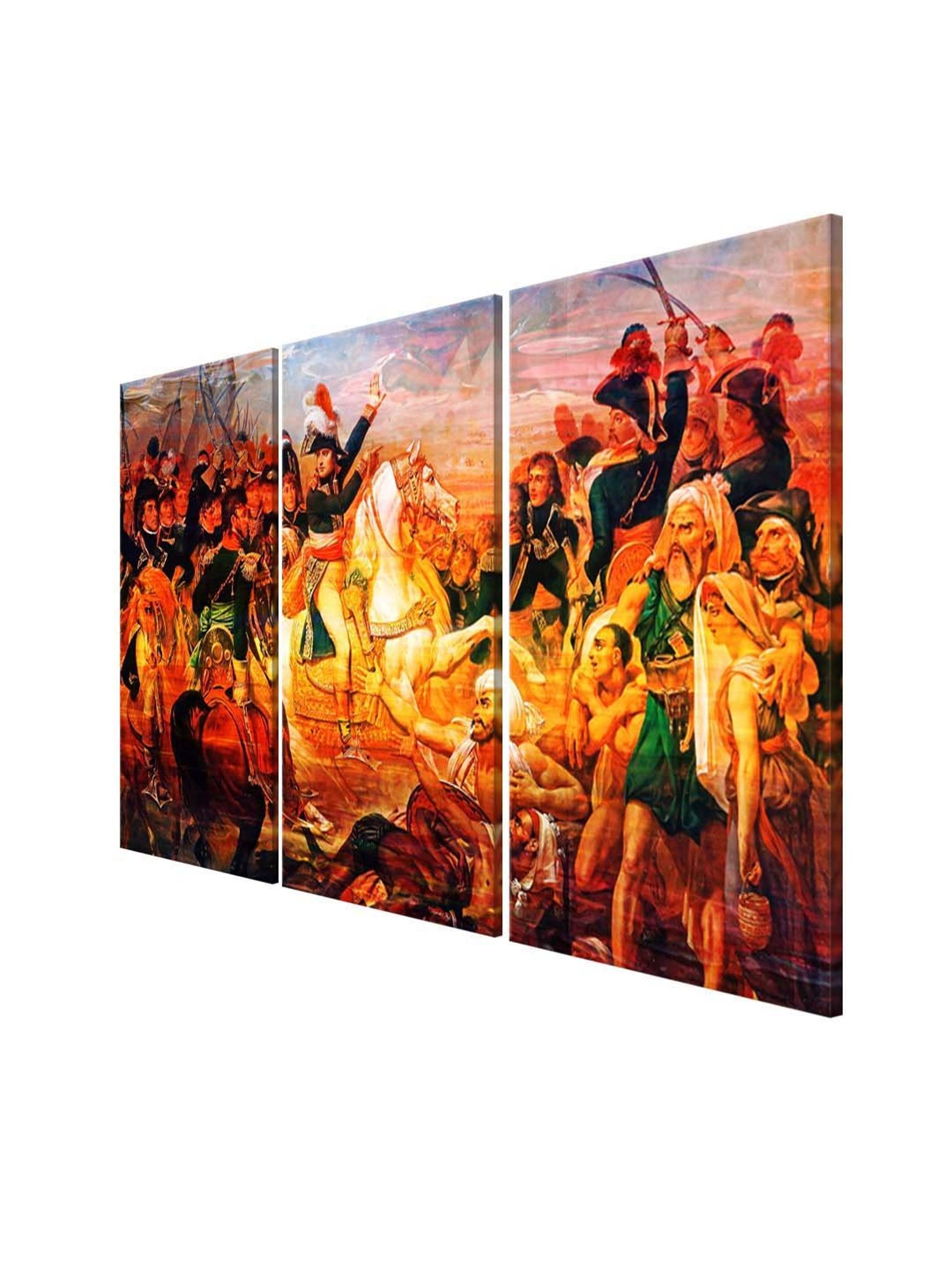 999Store Brown Historical War Fight Art 3 Frame Canvas Paintings