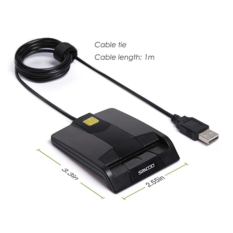 DOD Military USB Common Access CAC Smart Card Reader, Compatible with Mac Os, Win (Horizontal Version)