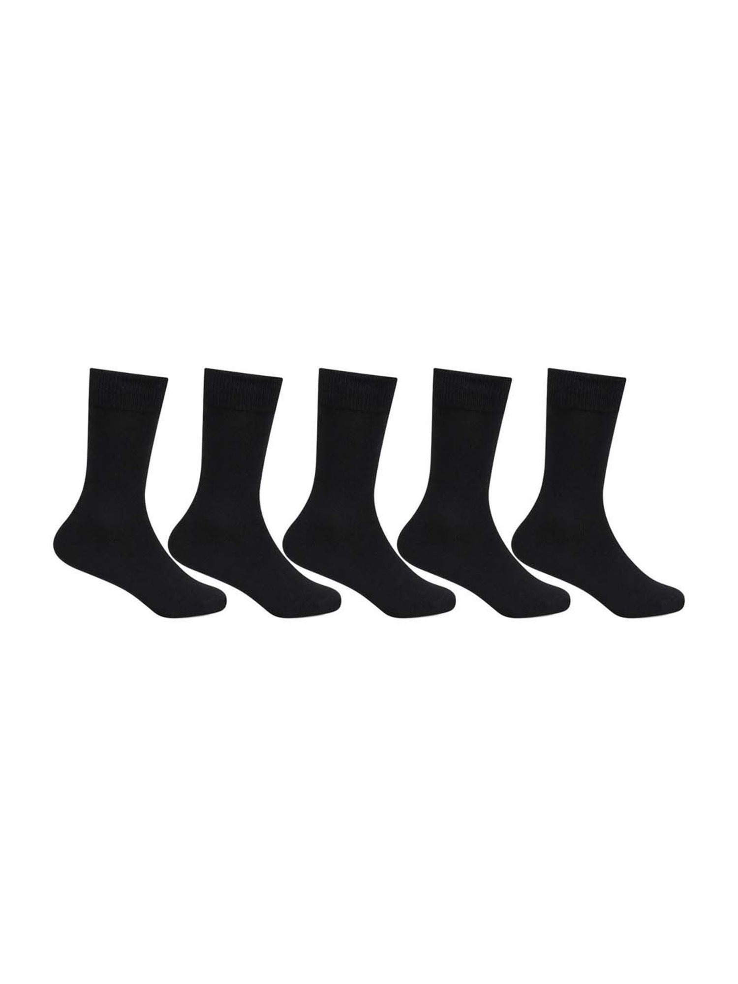 Bonjour Kids Black Regular Fit School Socks - Pair of 5