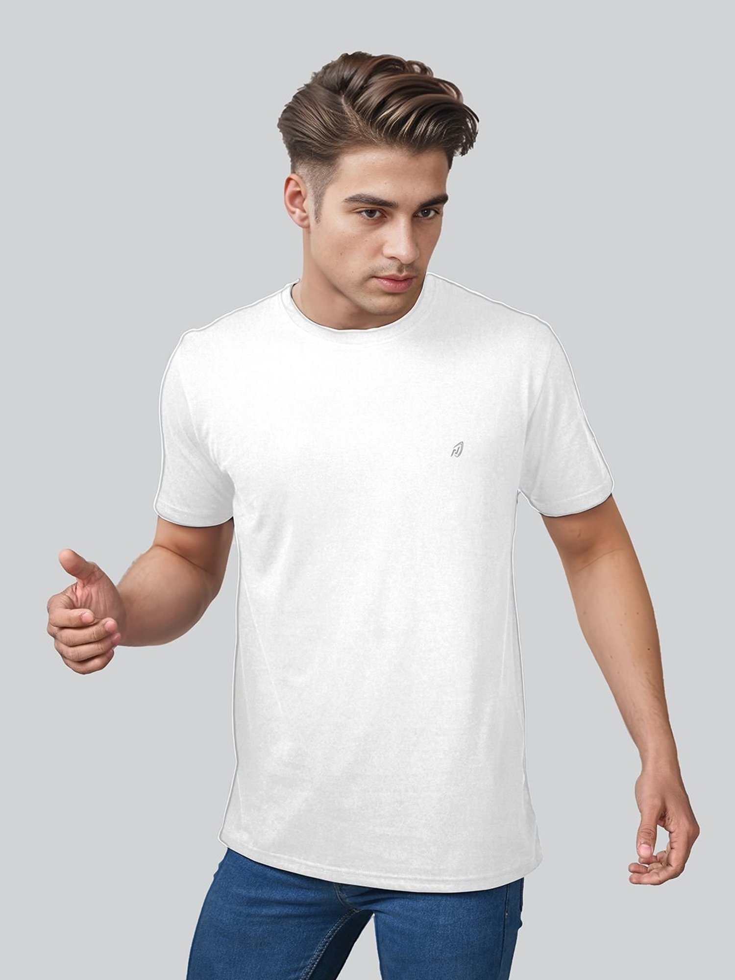 Lux Nitro Navy & White Regular Fit T-Shirt