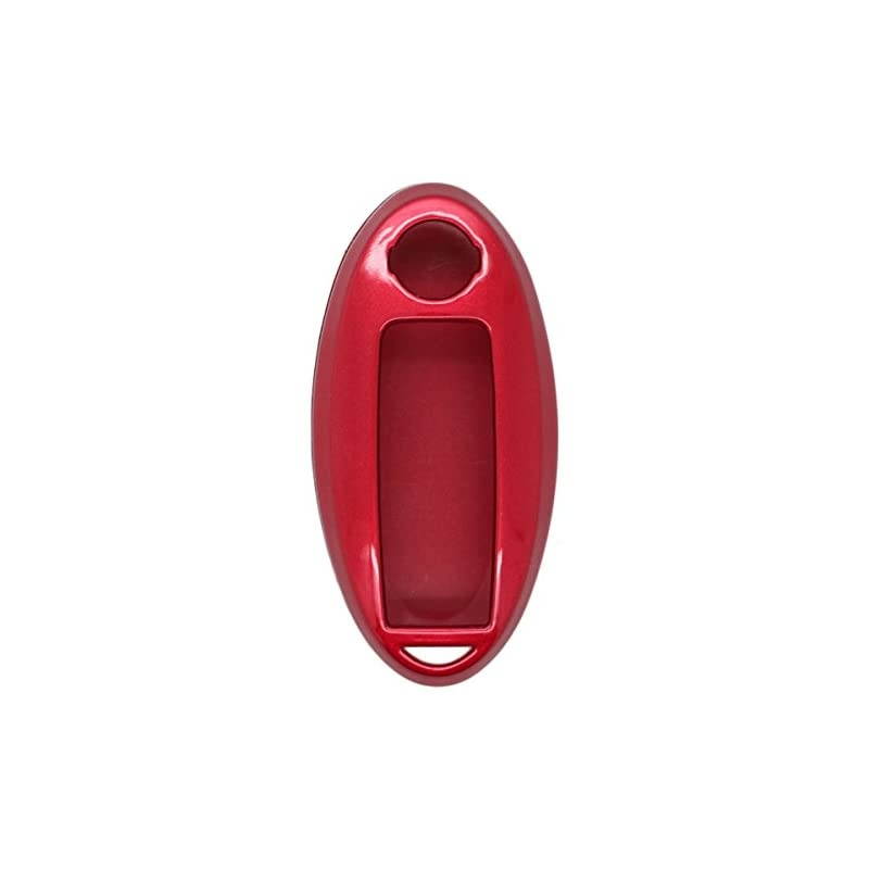 Paint Metallic Color Shell Cover Hard Case Holder Compatible with NISSAN Smart Remote Key Fob SV0500 Red