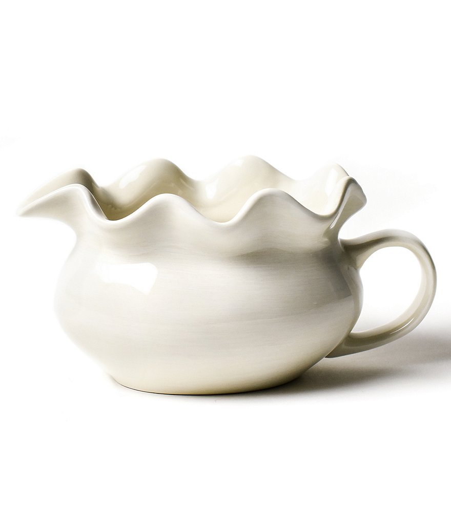 Coton Colors Signature White Ruffle Gravy Boat