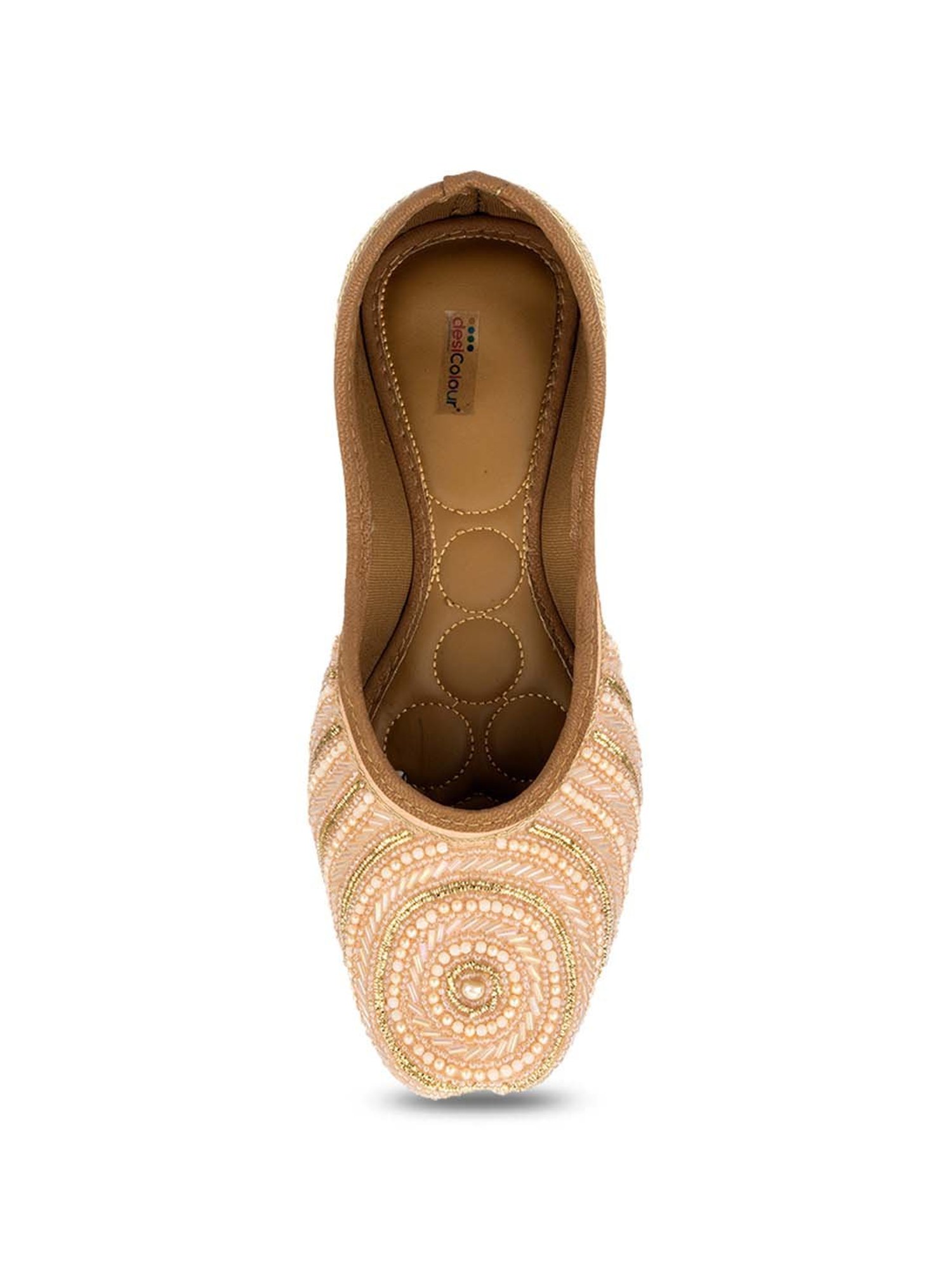 Desi Colour Women's Peach Ethnic Juttis