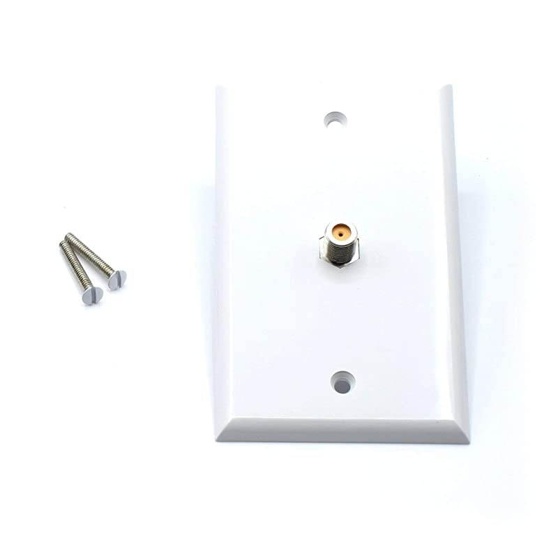 Video Wall Jack for Coax Cable F Type Coaxial Wallplate (Wall Plate) - 3 GHz Coupler Approved for Comcast, DIRECTV, Satellite Dish, and Antennas (50 Pack)
