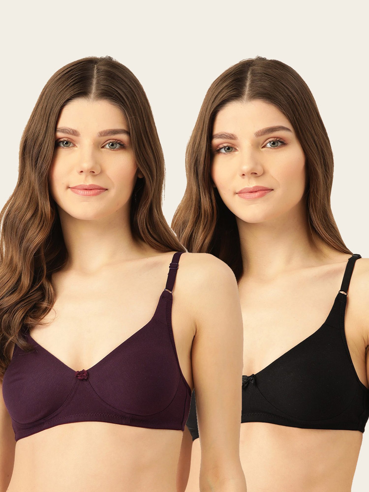 Lady Lyka Multicolor Non Wired Non Padded T-Shirt Bra (Pack Of 2)