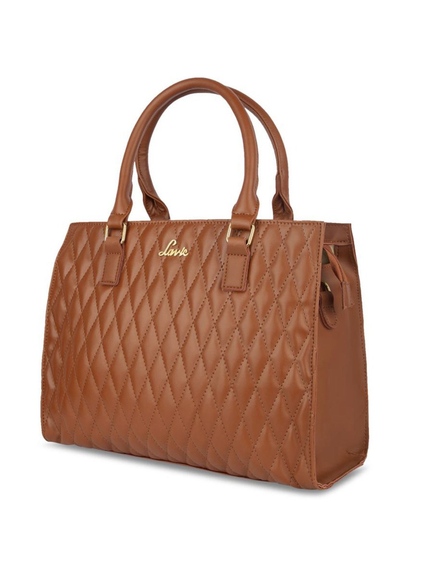 Lavie Stitch Shelly Tan Synthetic Quilted Handbag
