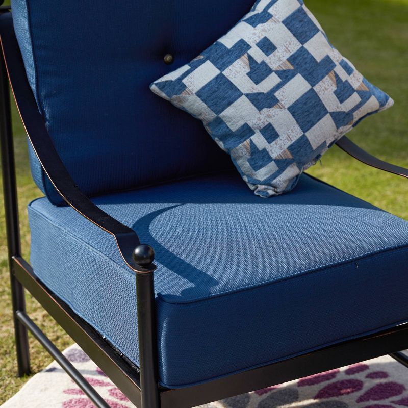 5pc Conversation Steel Patio Seating Sets Blue - Lokatse