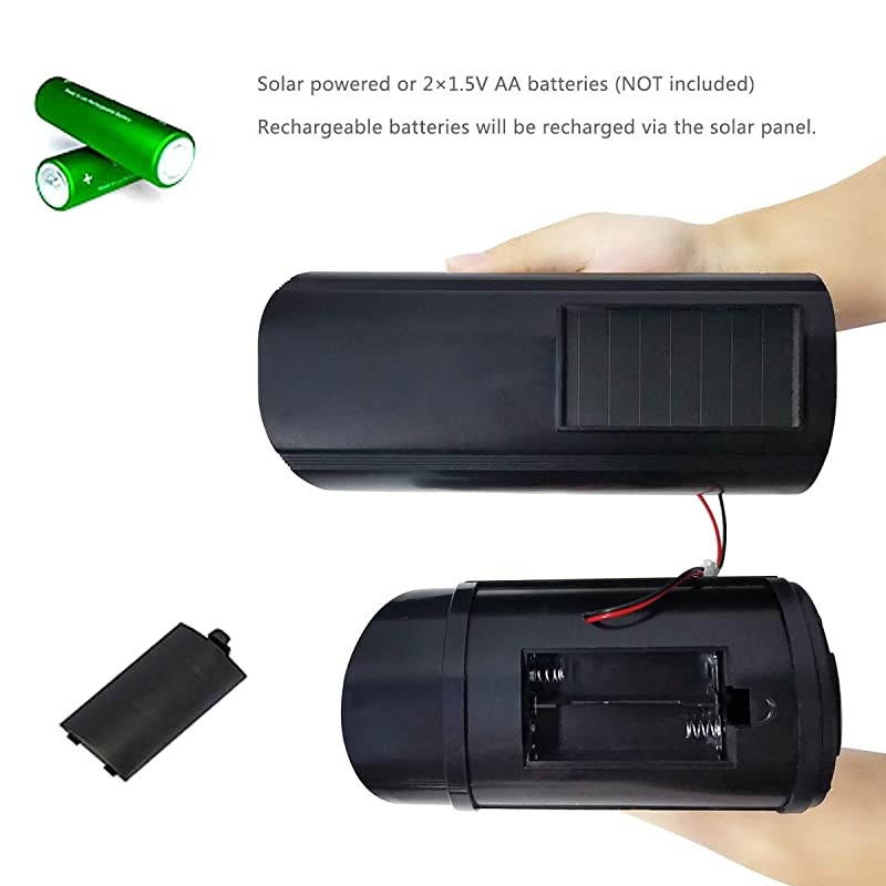 Solar Powered Bullet Dummy Fake Surveillance Camera Security CCTV Dome Camera with LED Flashing Light for OutdoorIndoorHomeBusiness 2 Pack Black1 Pack