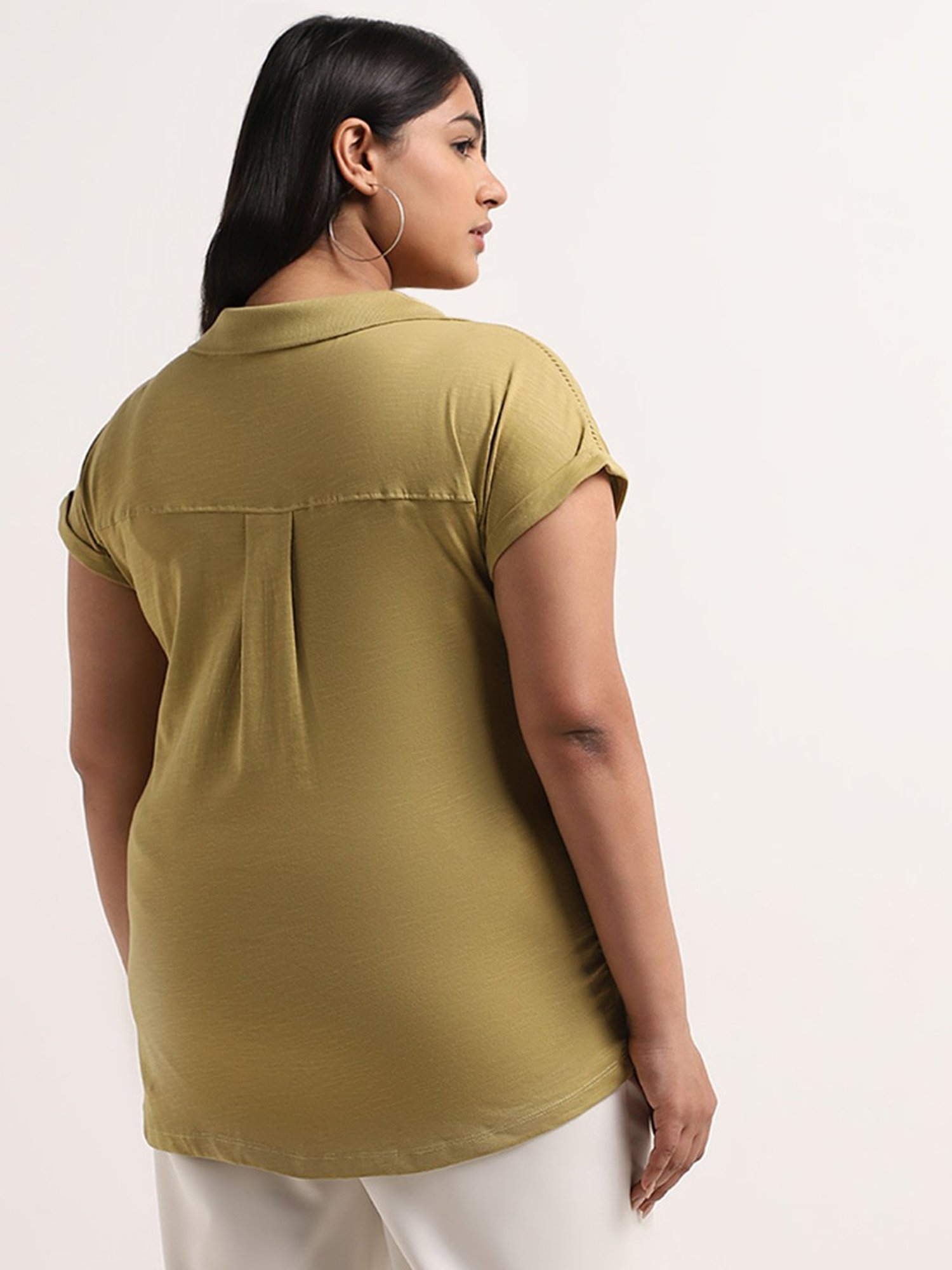 Gia by Westside Light Olive Solid Top