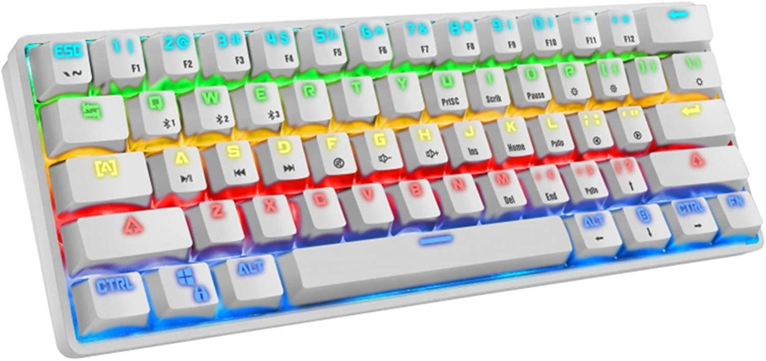 CUUWE K28 Wireless Bluetooth 61-Key Dual-Mode RGB Backlit Waterproof Mechanical Gaming Keyboard - Office Keyboard -Gaming Keyboard