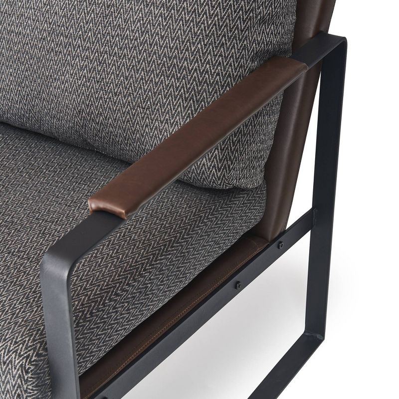 24" Amelie Mid-Century Modern Armchair Distressed Gray - Adore Décor