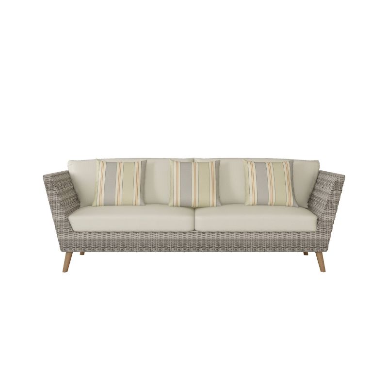 Tahoe Outdoor Three-Seater Sofa - Brown Wicker - Serta