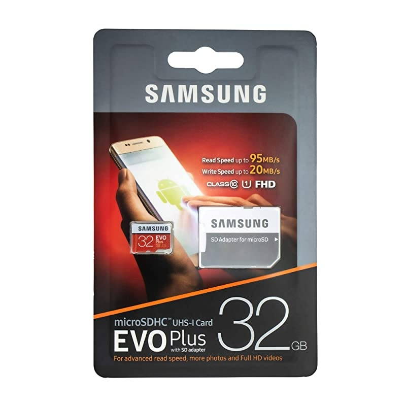 Evo Plus 32GB Micro SDHC Memory Card Class 10 MBMC32G Works with Android Galaxy Cell Phones A10e A10s A30s A50s A90 5G Bundle with 1 Everything But Stromboli MicroSD SD Card Reader