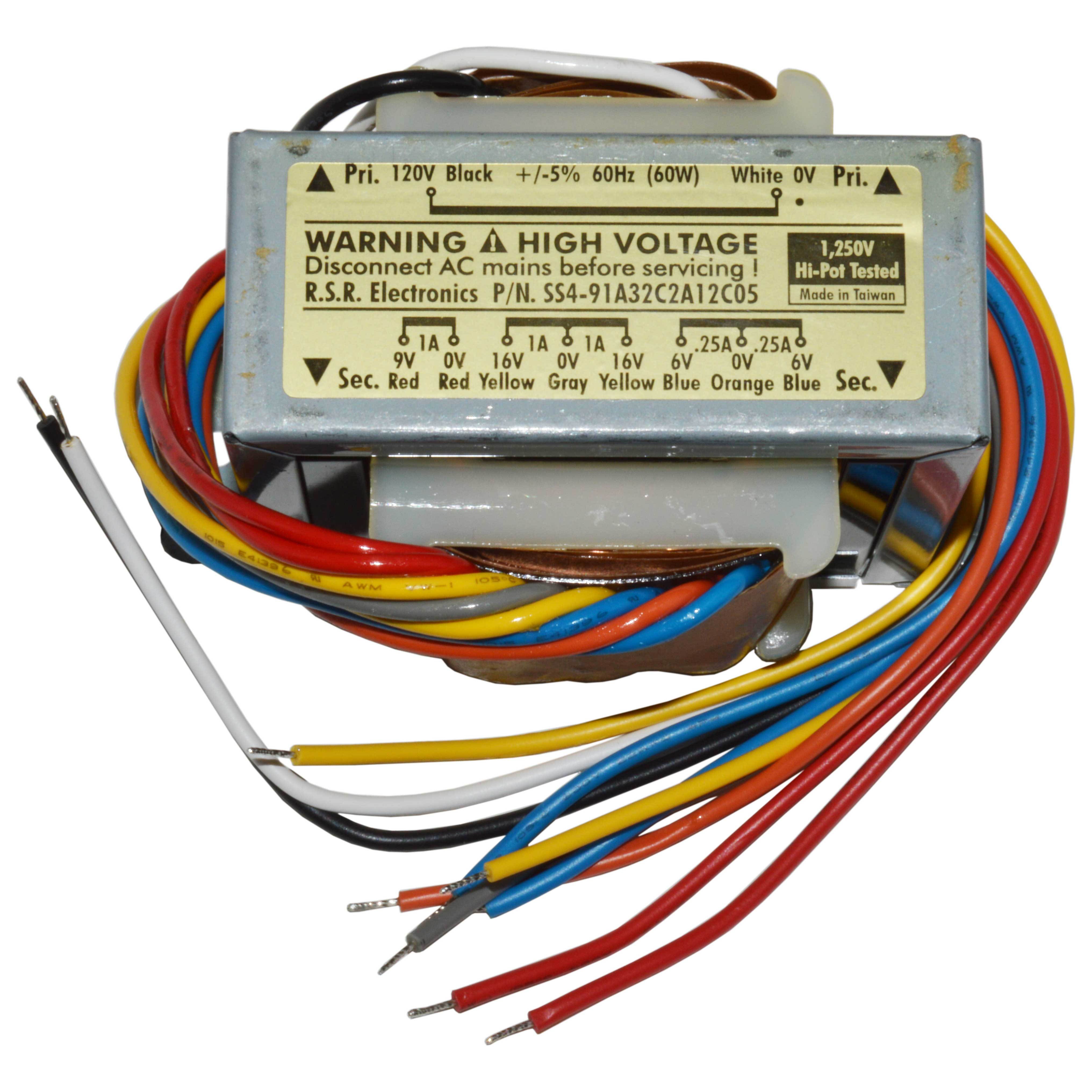 Multi-Tap Power Transformer, 32 VCT@ 1A / 12 VCT @ 0.25A / 9VCT @ 1A