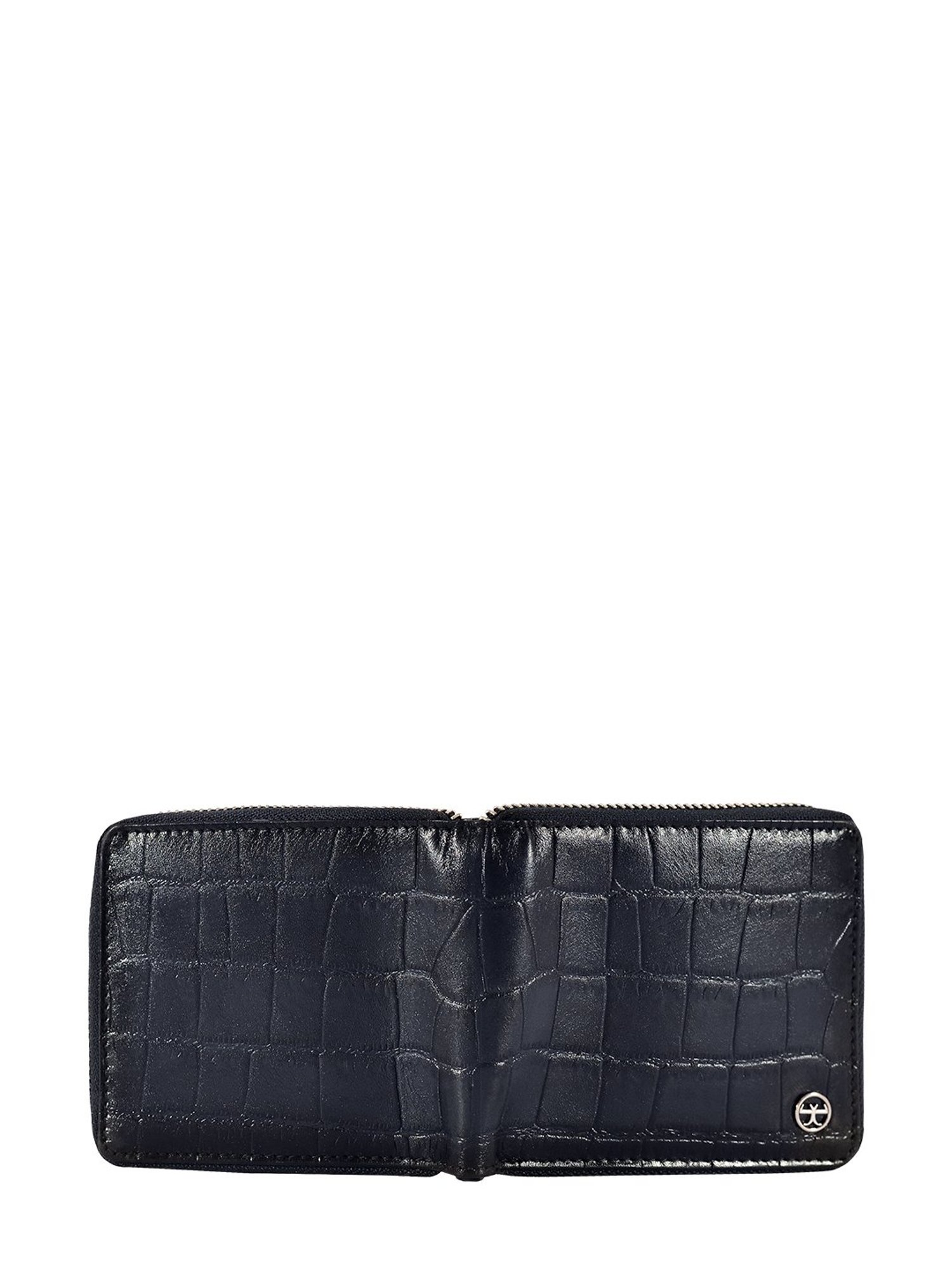 Eske Navy Blue Animal Effect Zip Around Wallet for Men