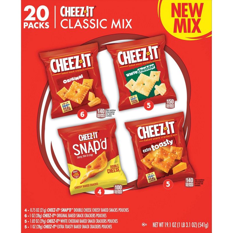 Cheez-It Cheese Lovers Multipack Crackers - 19.1oz/20ct