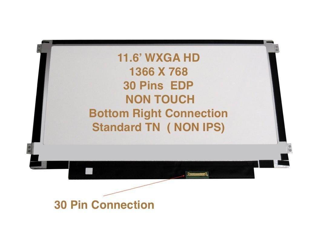 Fullcom Tech 11.6" WXGA HD Slim 30 pin Matte LED LCD Screen/display compatible for Au Optronics B116xtn01.0