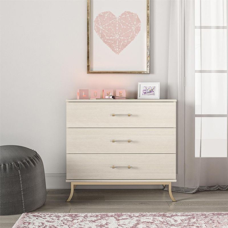 Monarch Hill Clementine White 3 Drawer Dresser