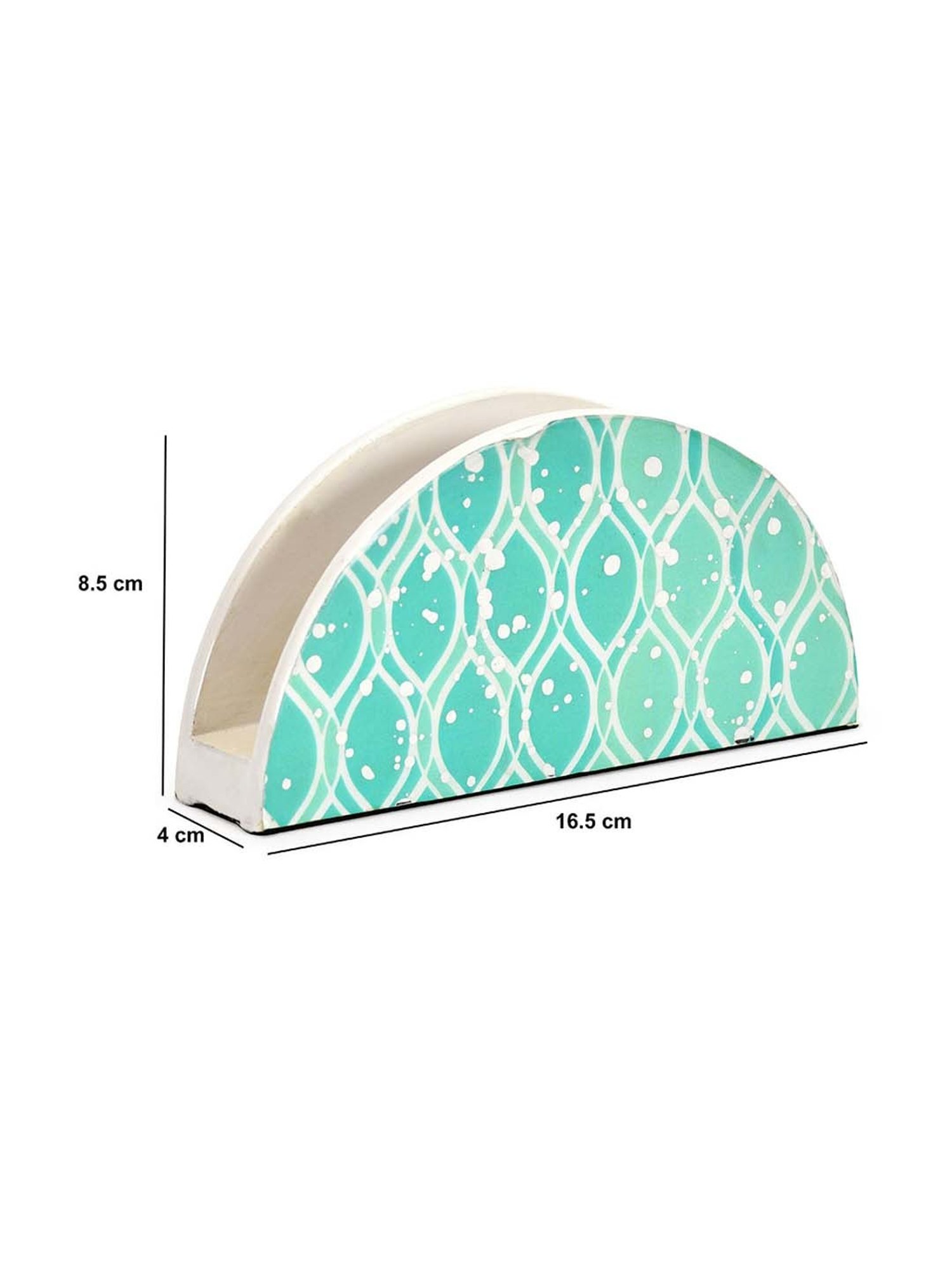 @home Nilkamal Seagreen Mdf Printed Wooden Napkin Holder