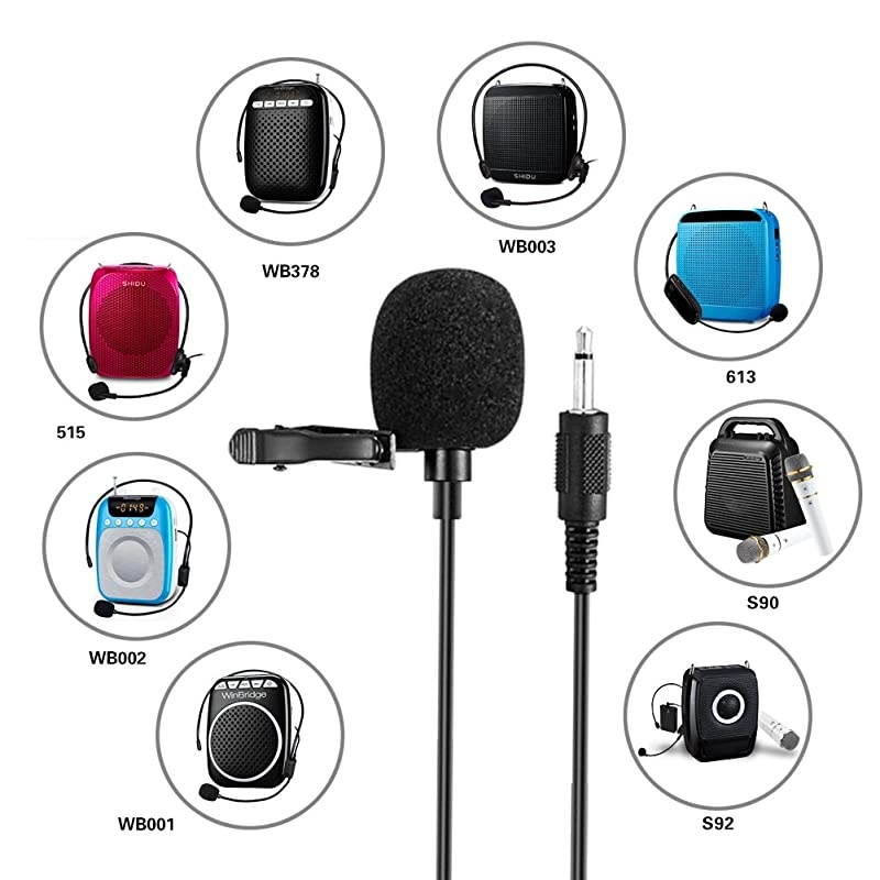 Portable Collar Clip Microphone 35mm Audio Compatible with All Voice Amplifiers S6