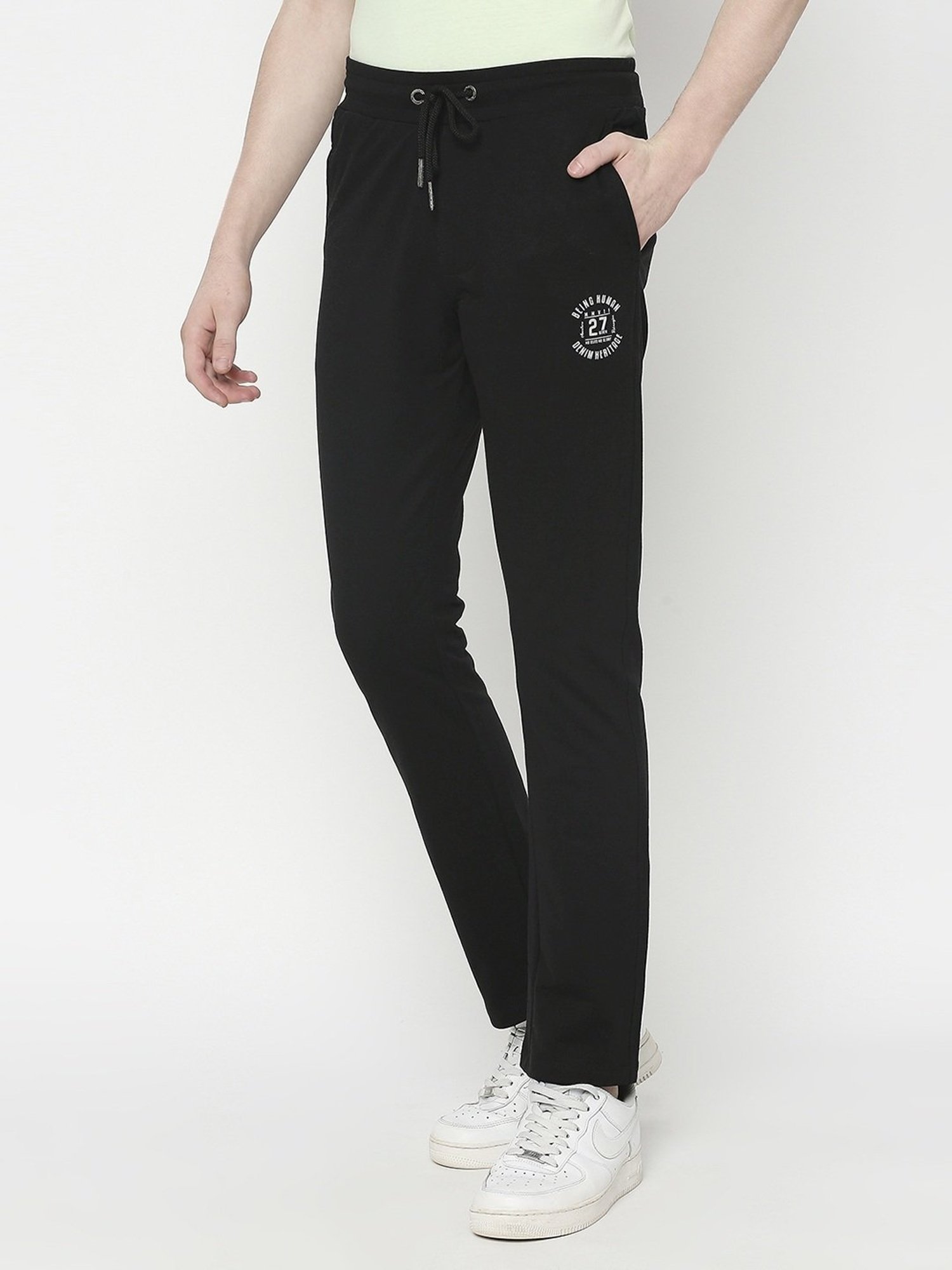 Being Human Black Regular Fit Trackpants