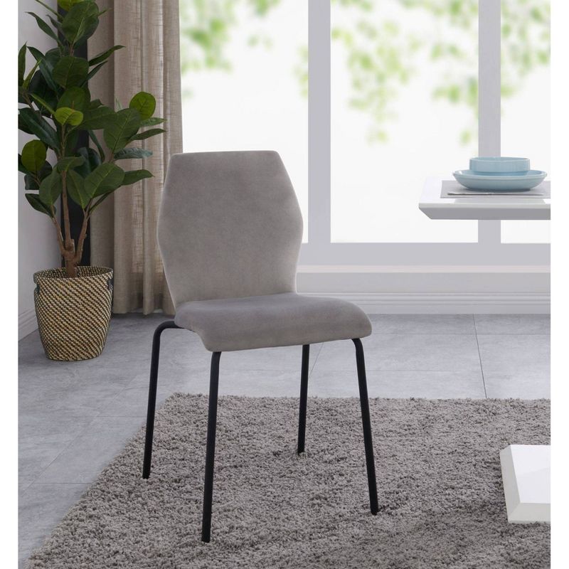 Set of 2 Velvet Dining Chair Set Ash Gray - Acessentials