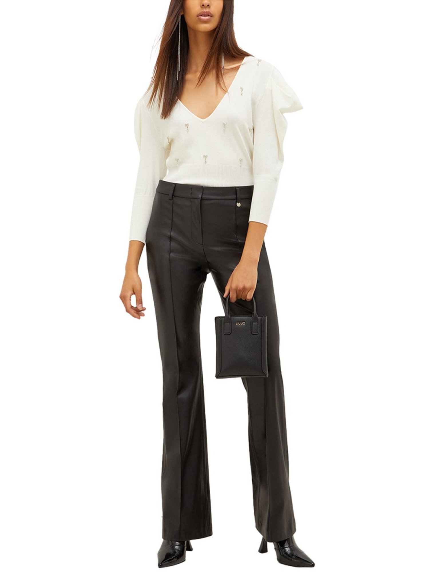 Liu Jo Gesso & Strass Embellished Regular Fit Sweater