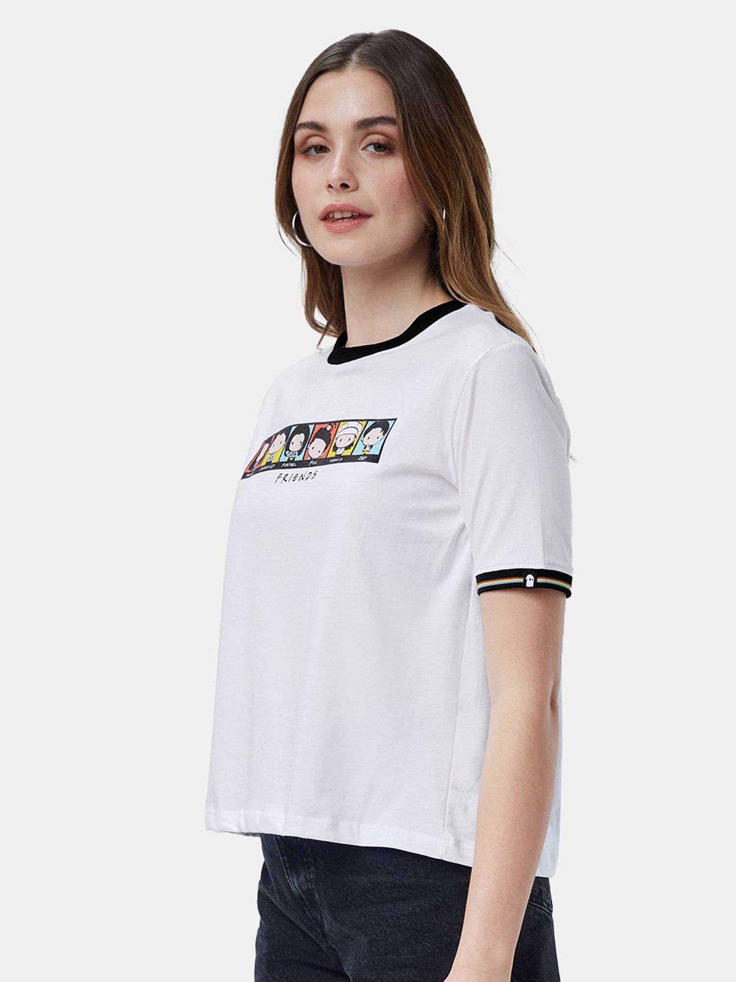 The Souled Store White Cotton Printed T-Shirt