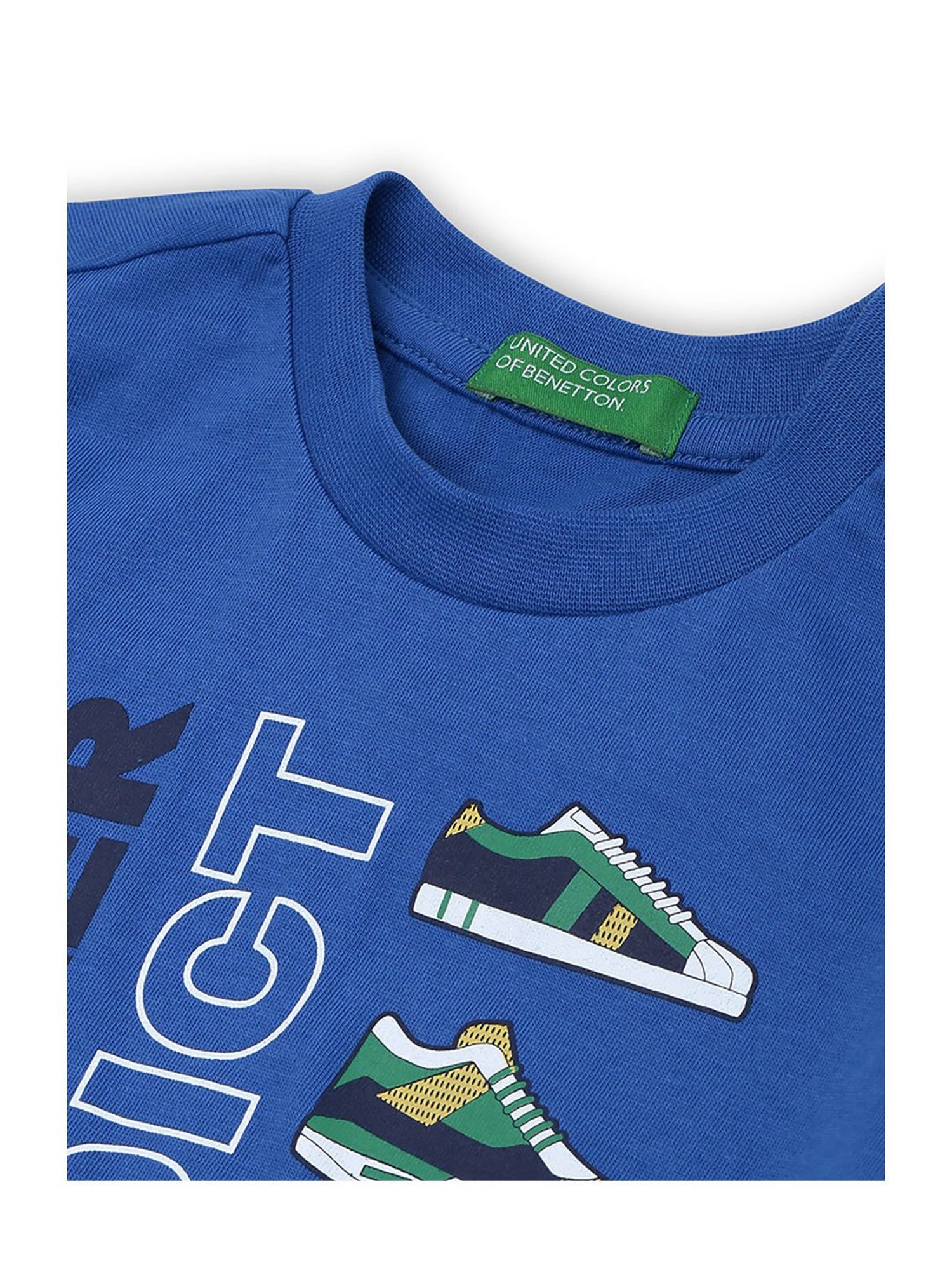 MINIKLUB Boys Blue Printed Full Sleeves T-Shirt