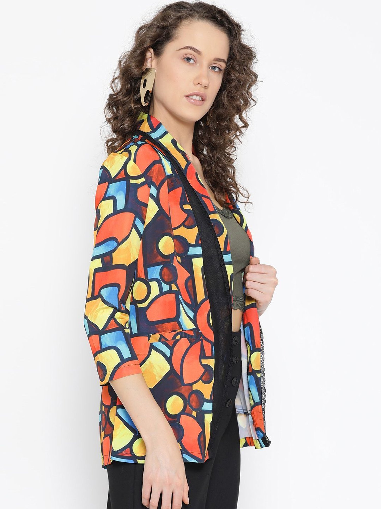 Erotissch Multicolored Printed Lounge Jacket