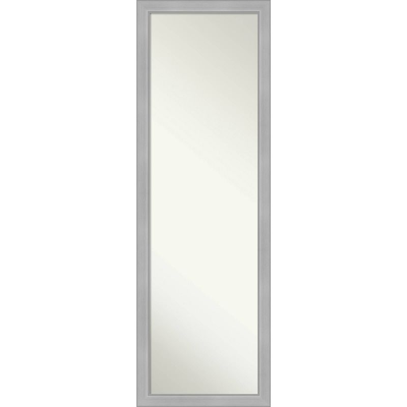 17" x 51" Vista Brushed Framed On the Door Mirror Nickel - Amanti Art