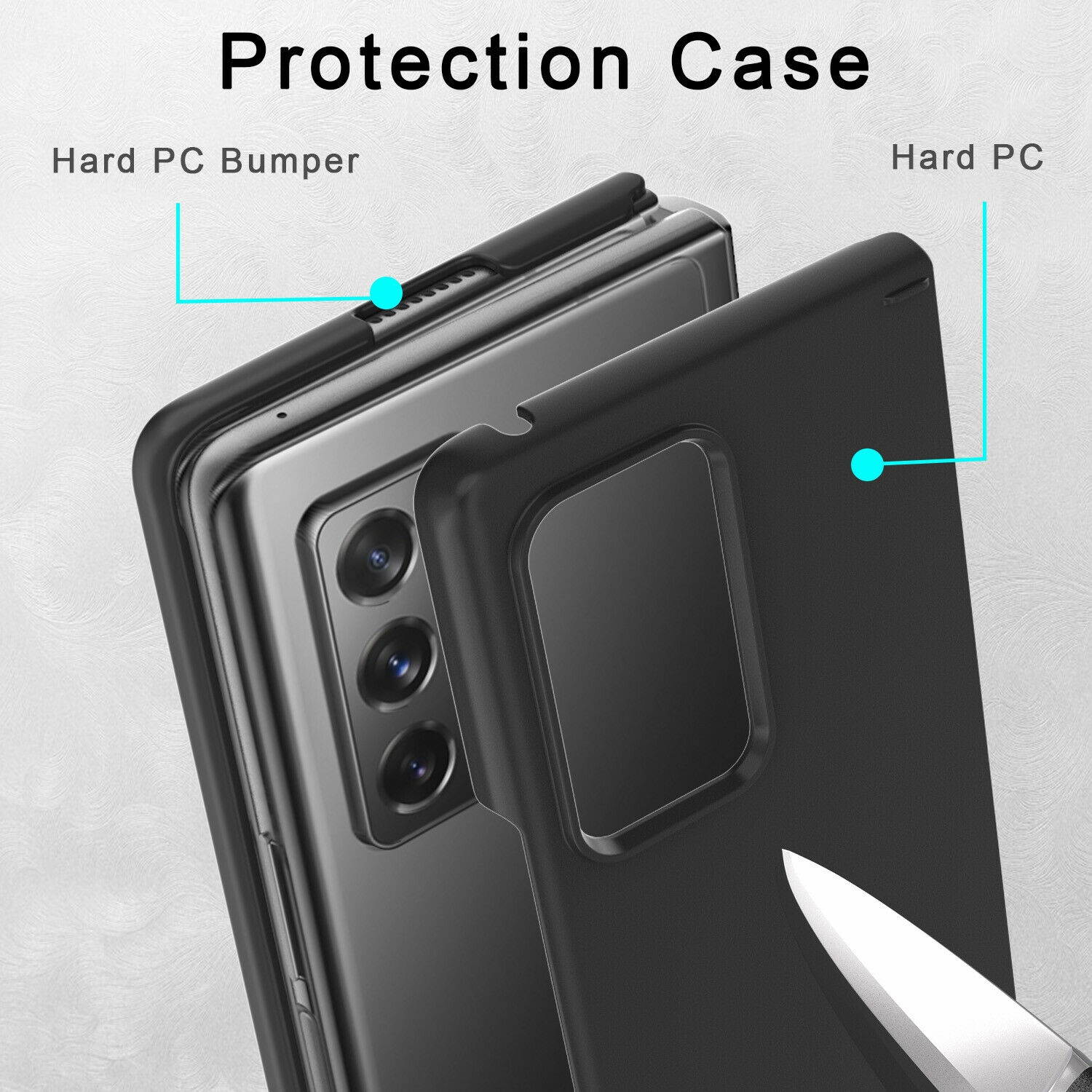 For  Galaxy Z Fold 2 5G Full Body Phone Case +Built-In Screen Protector