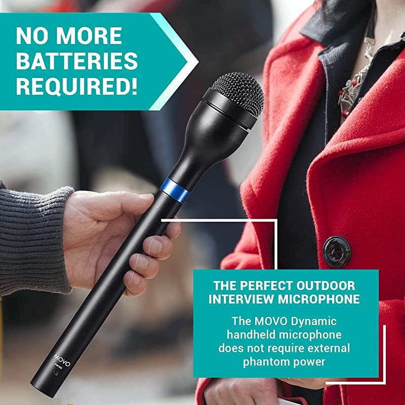HM-M2 Dynamic Omnidirectional Handheld Interview Microphone with 3-Pin XLR Connector