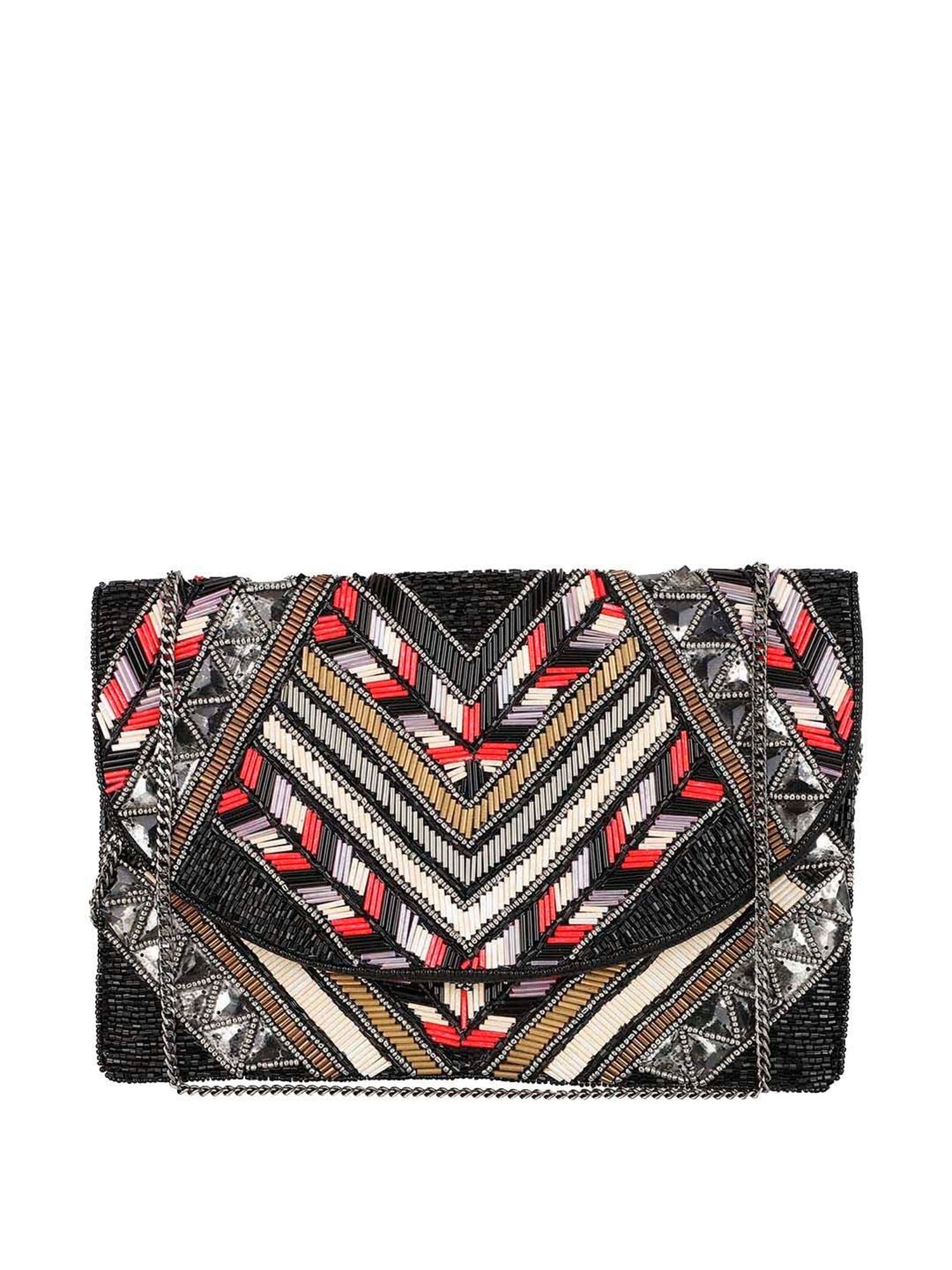 Aditi Wasan Black Fabric Envelope Clutch